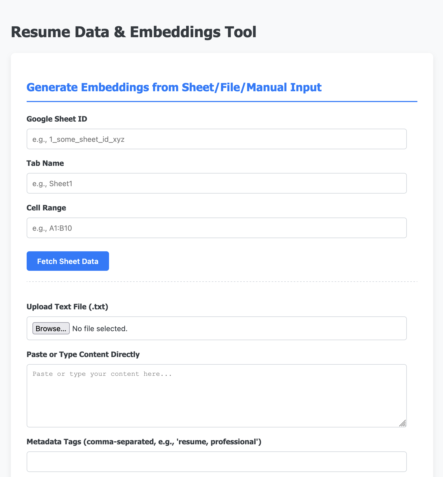 Data Embeddings