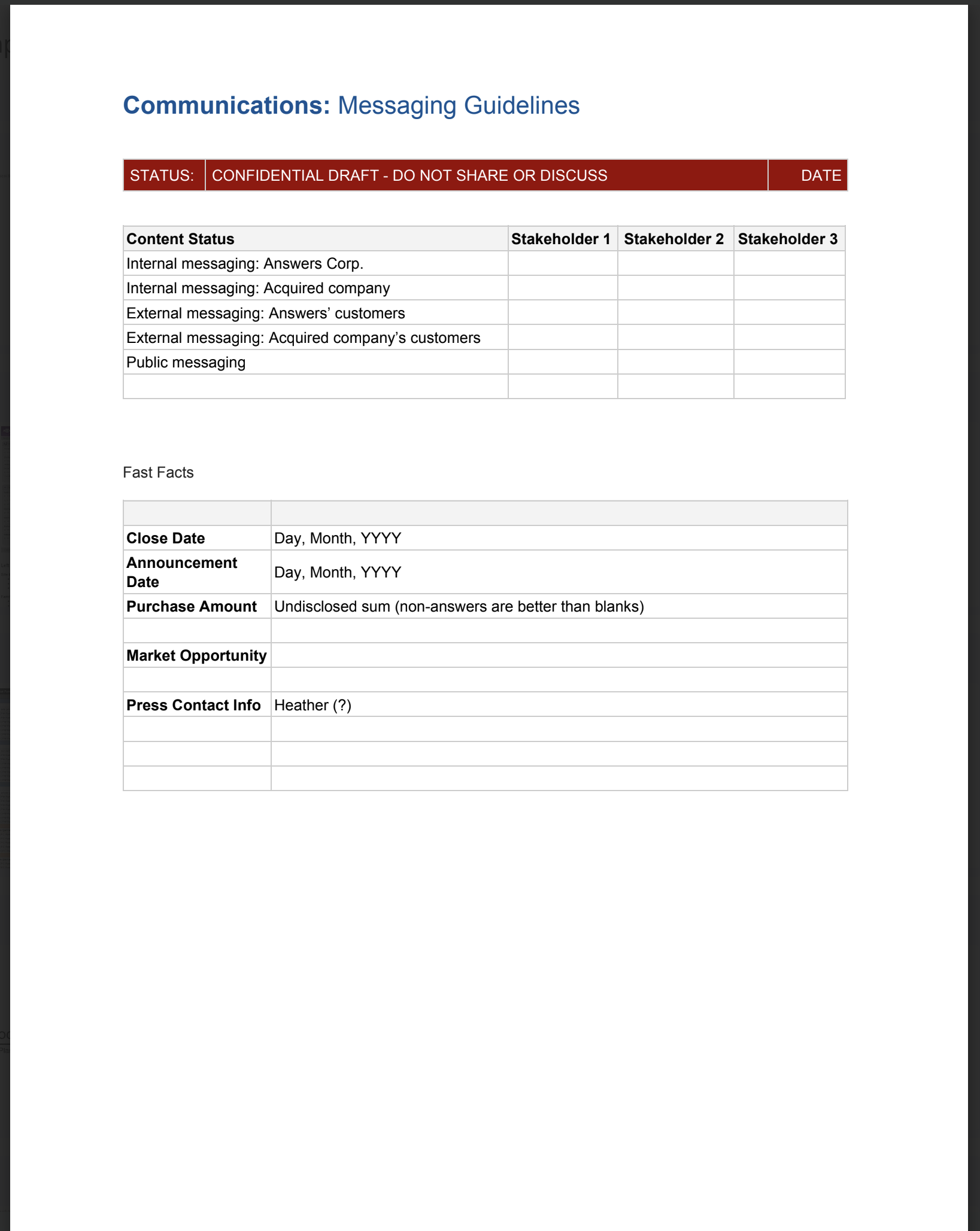 Communication and Messaging Playbook