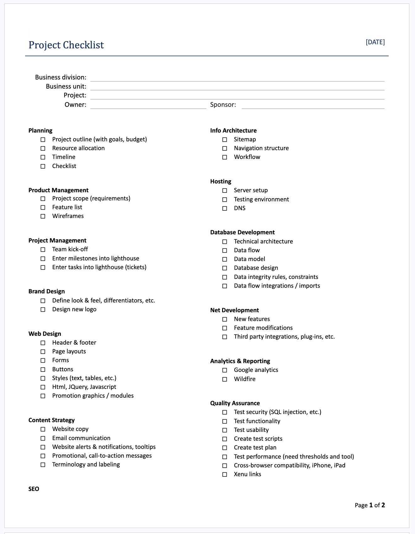 Release Plan