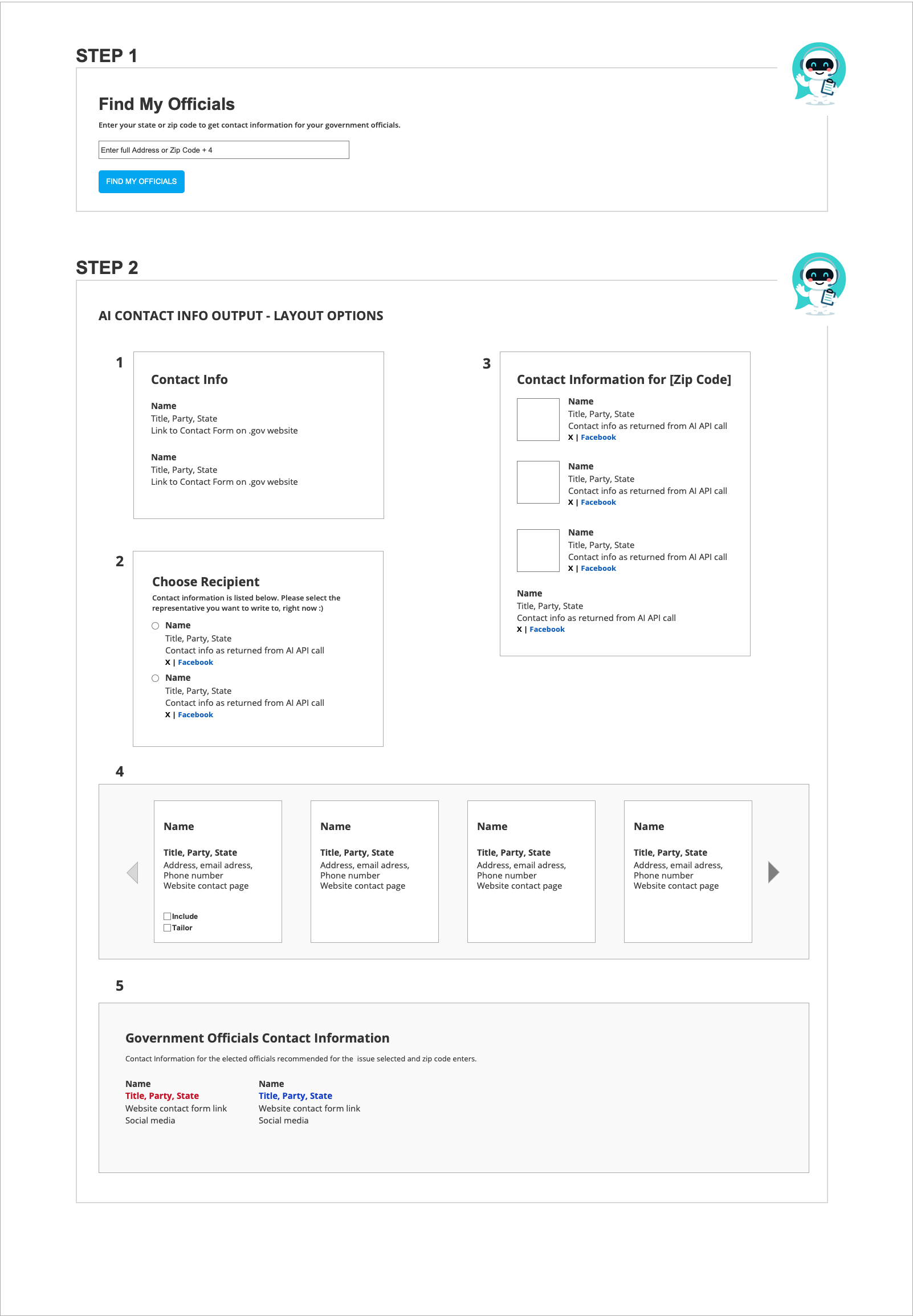 Find My Officials Product Wireframe
