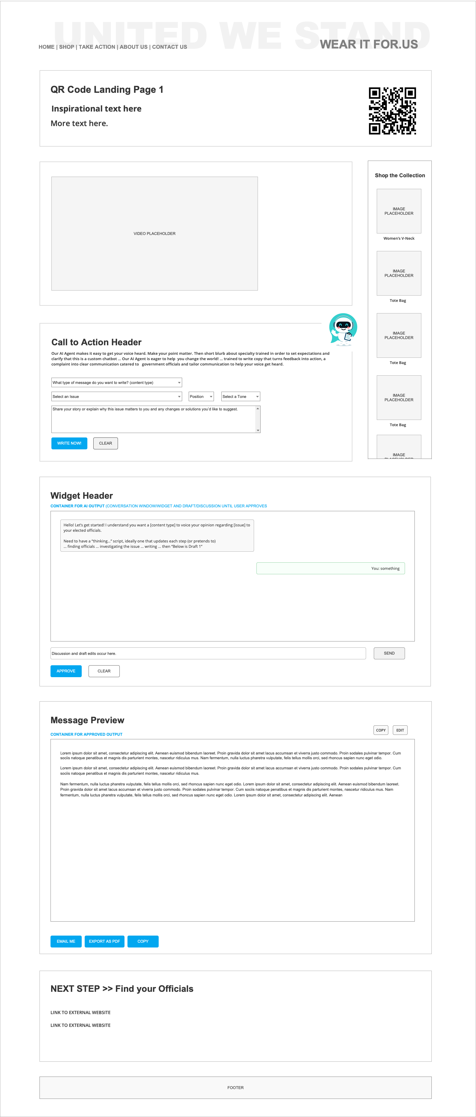 QR Campaign Landing Page Wireframe
