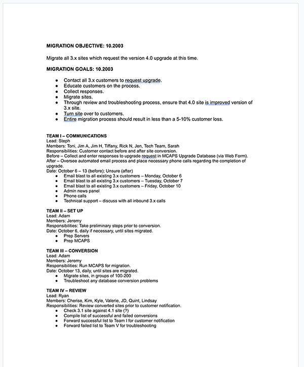 Platform Migration Plan